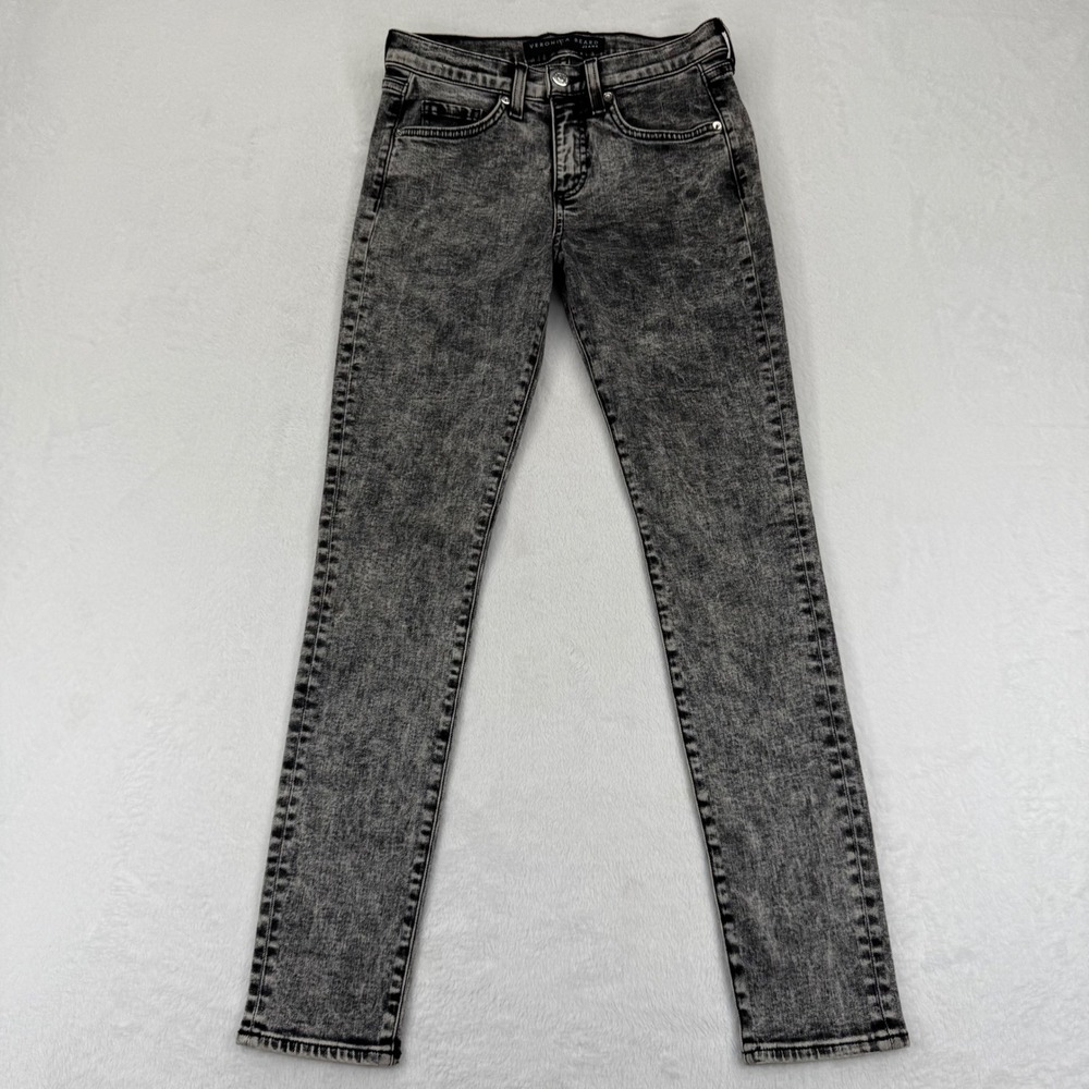 Veronica Beard Brooke Skinny Jeans Mid Rise Black Gray Wash Size 25